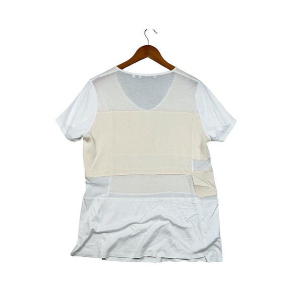 Carlisle Perse Per Se Top Women's Large White Ivory Pattern Designer Shirt 10 - Picture 2 of 6